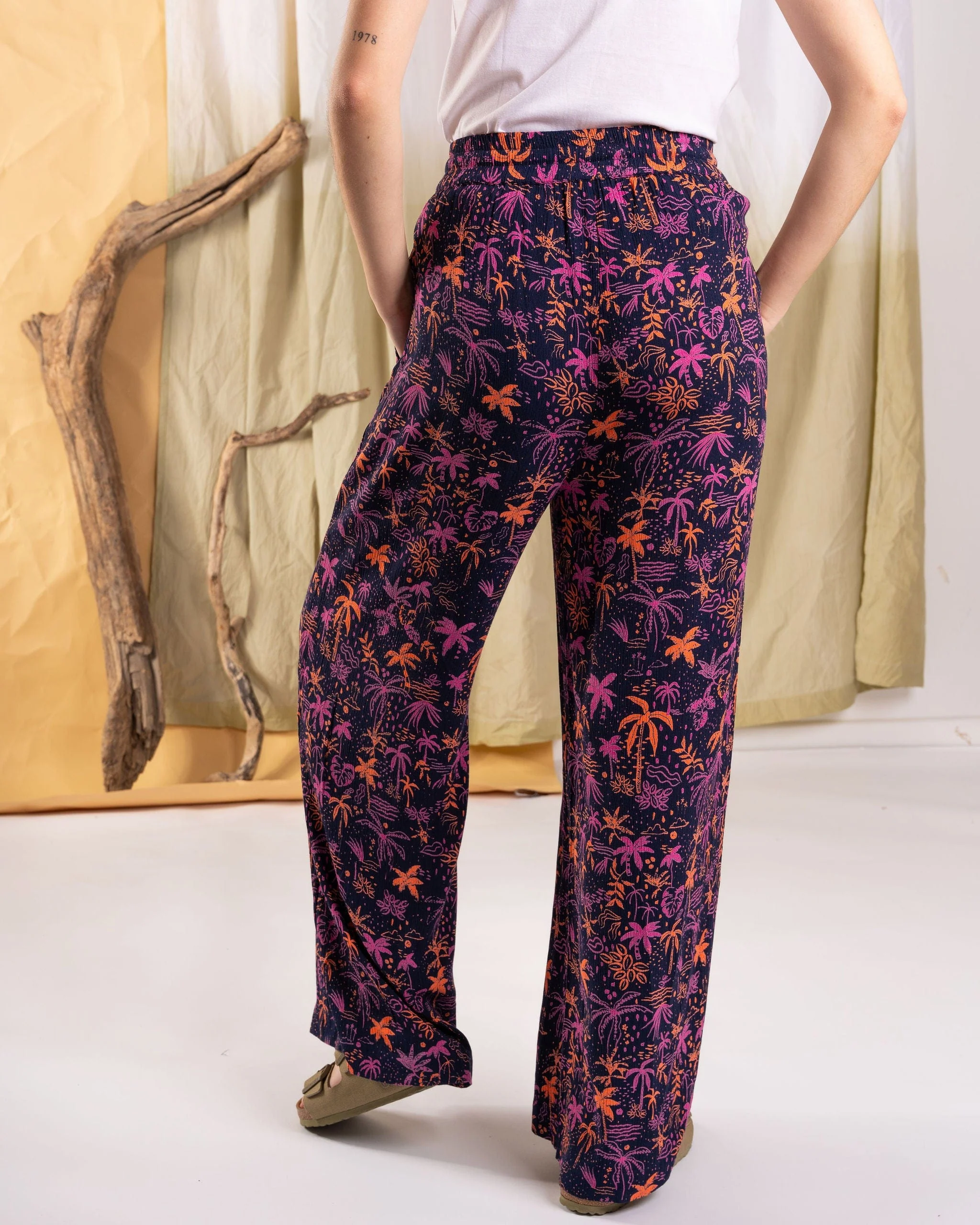 Acapulco - Womens Lightweight Wide Leg Trousers - Multi - Image 5