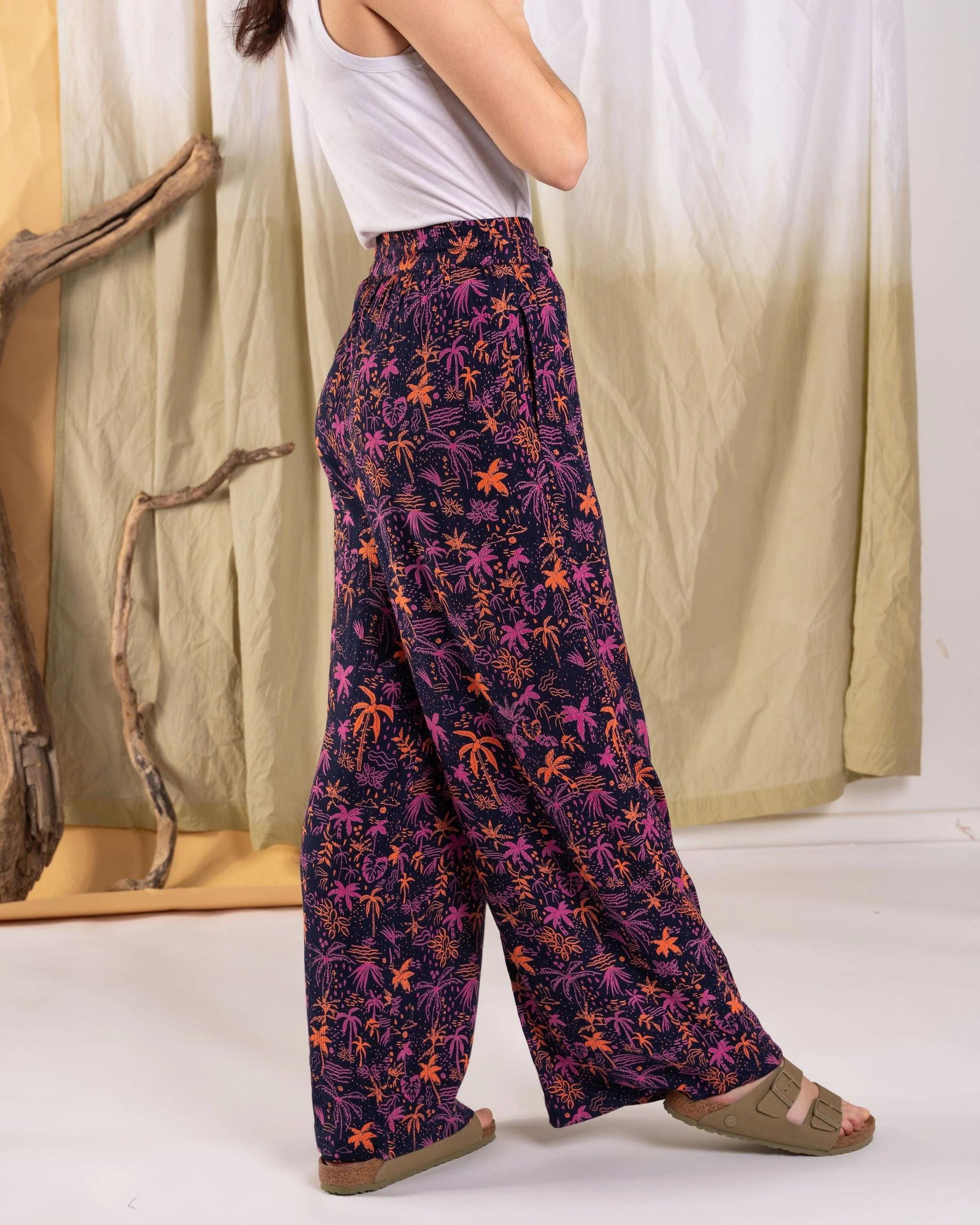 Acapulco - Womens Lightweight Wide Leg Trousers - Multi - Image 6