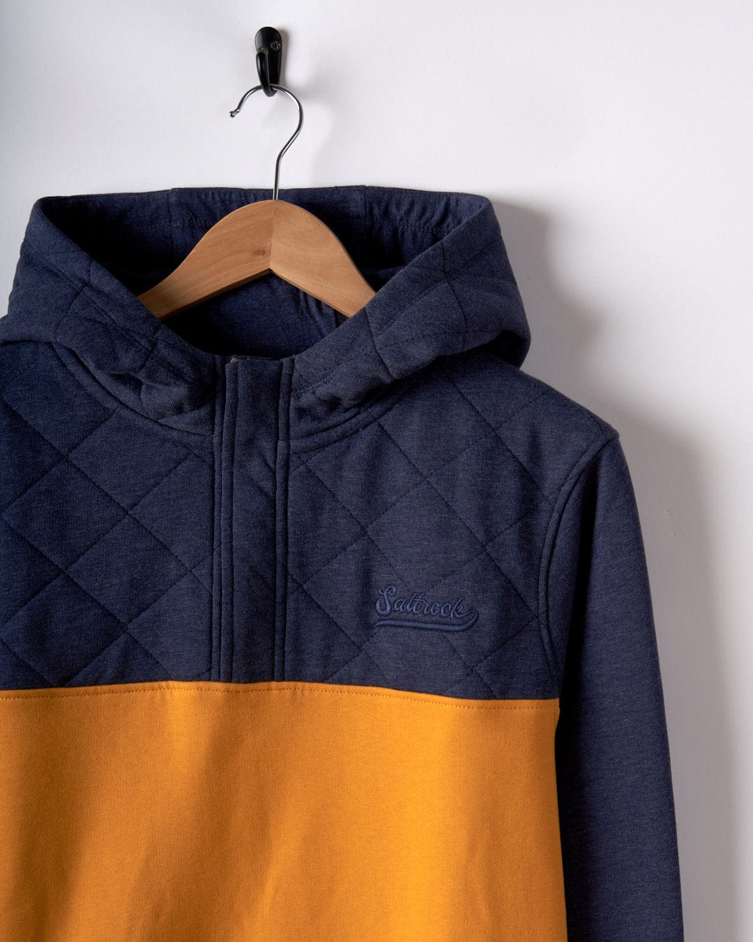 Aiken - Mens 1/4 Neck Recycled Hoodie - Yellow - Image 8