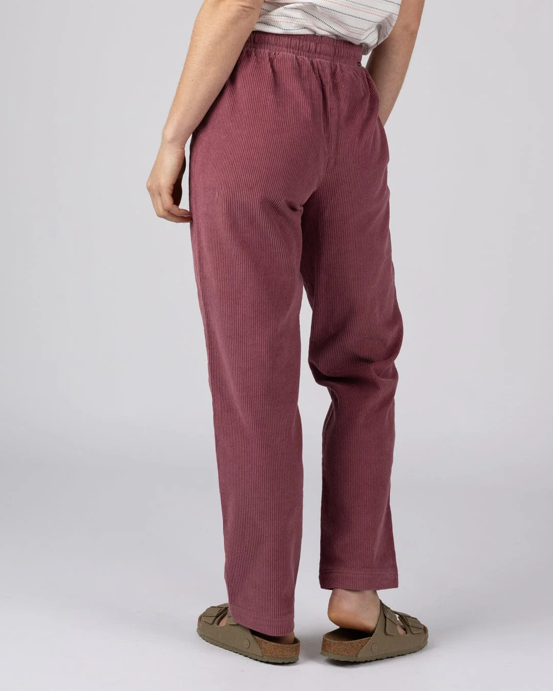 Alora - Womens Corduroy Trouser - Dark Pink - Image 4