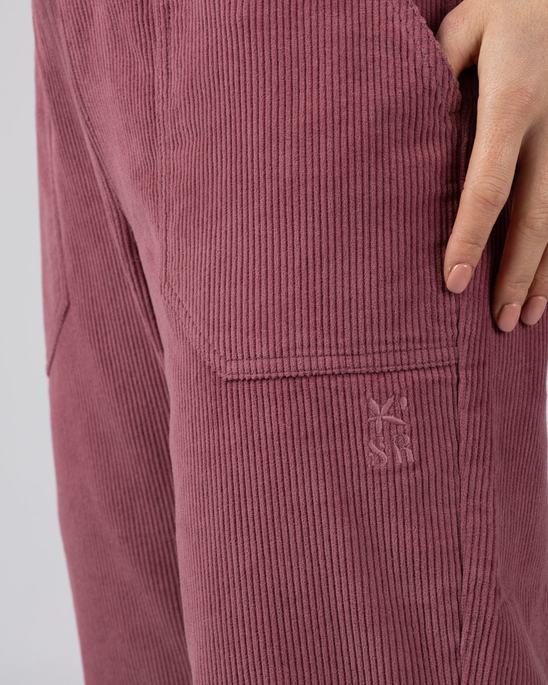 Alora - Womens Corduroy Trouser - Dark Pink - Image 5