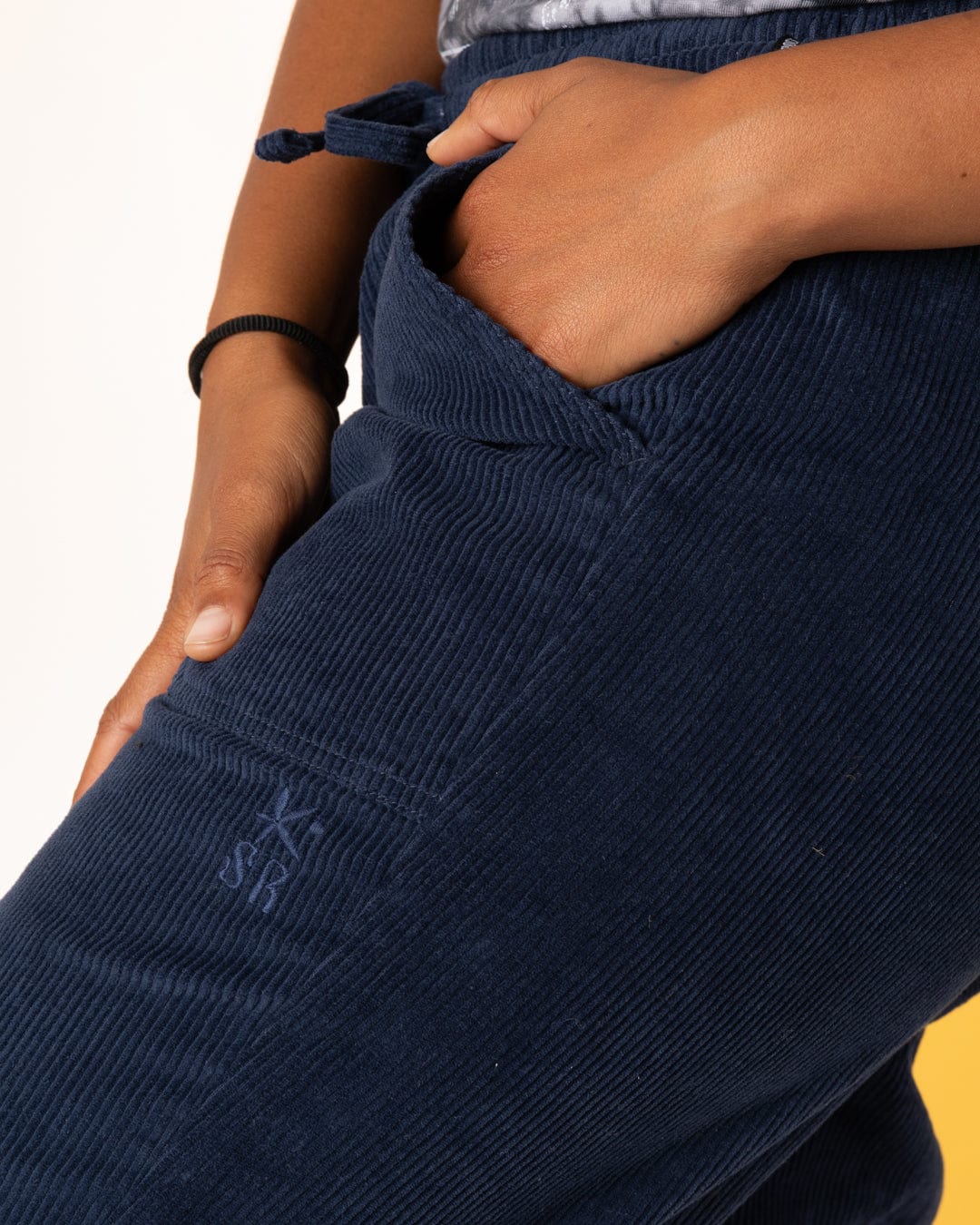 Alora - Womens Corduroy Trousers - Blue - Image 2