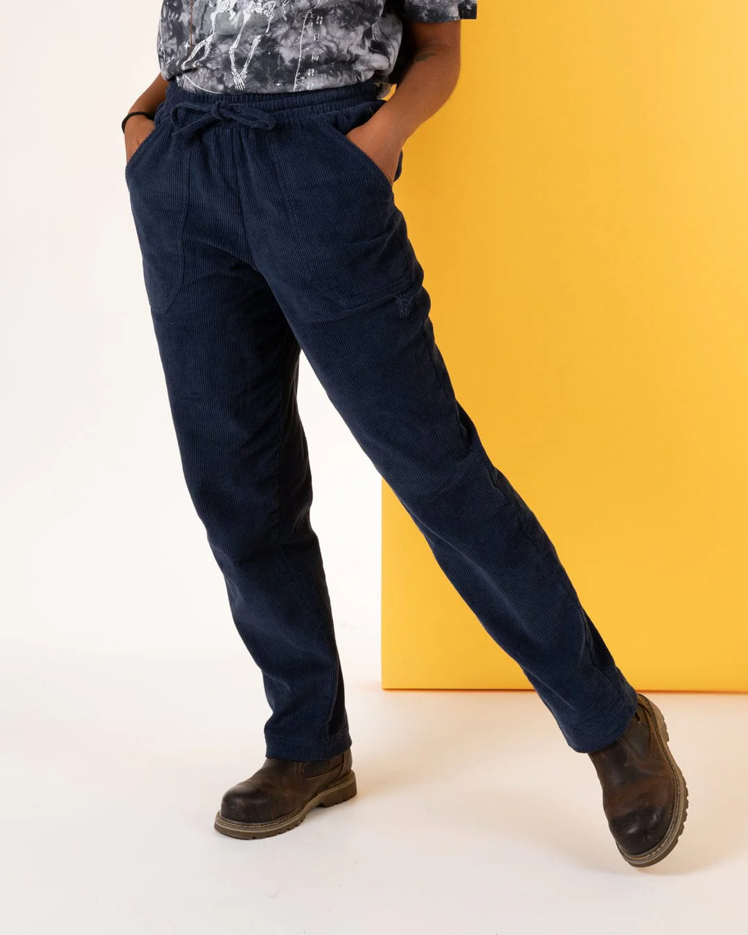 Alora - Womens Corduroy Trousers - Blue - Image 4