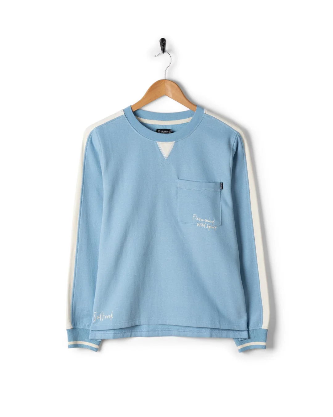 Anna - Womens V-Neck Sweat - Light Blue - Image 2