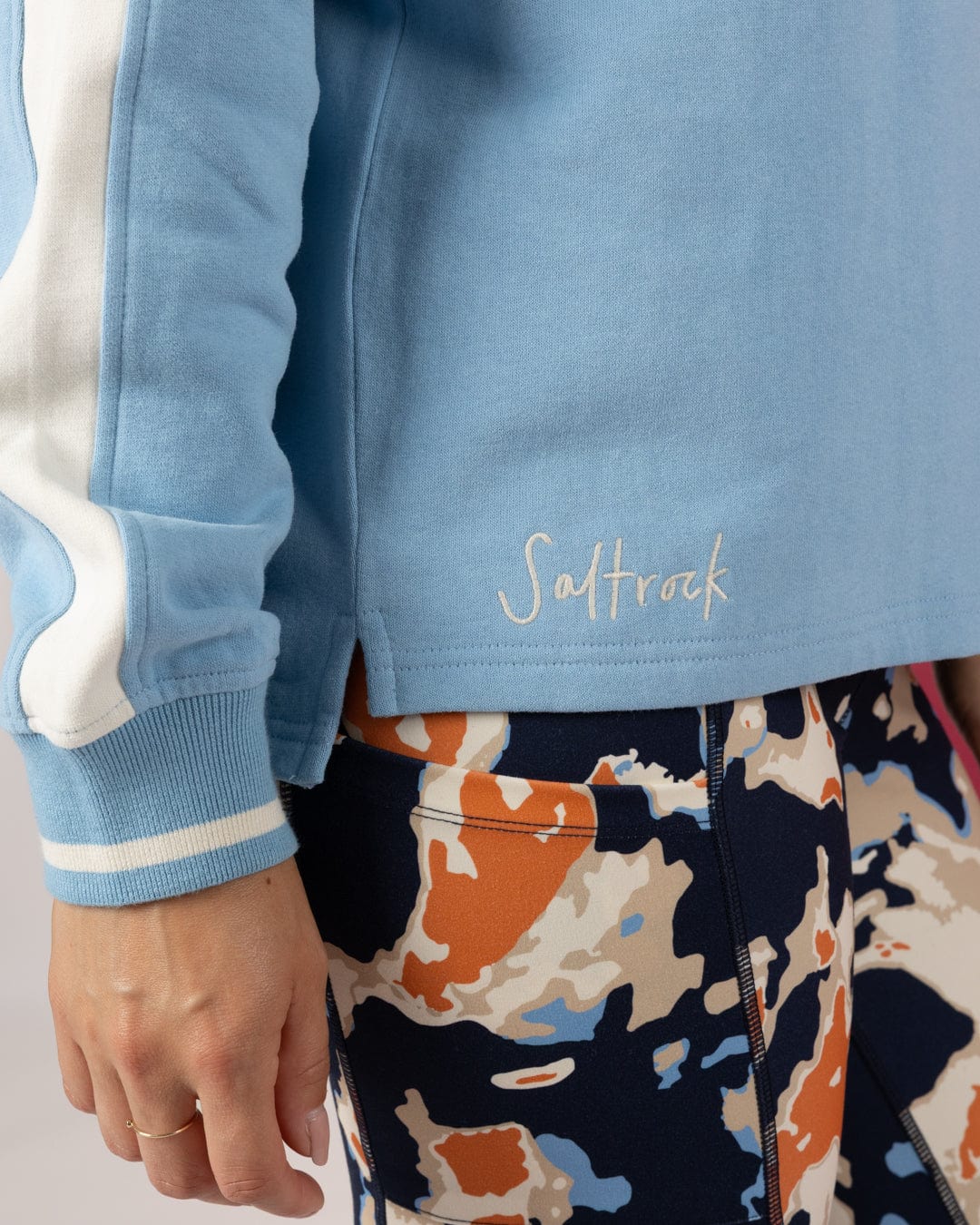 Anna - Womens V-Neck Sweat - Light Blue - Image 4
