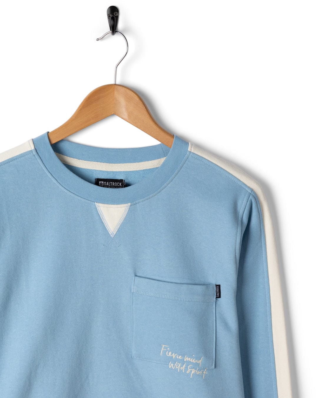 Anna - Womens V-Neck Sweat - Light Blue - Image 5