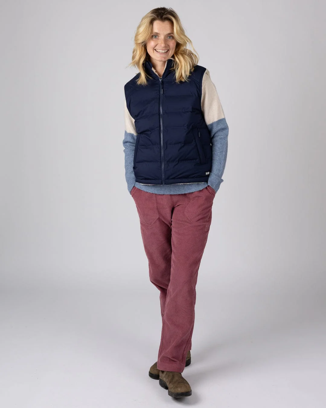 Astra Borg - Womens Reversible Gilet - Navy - Image 10