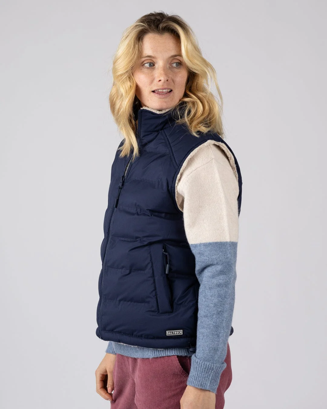Astra Borg - Womens Reversible Gilet - Navy - Image 11