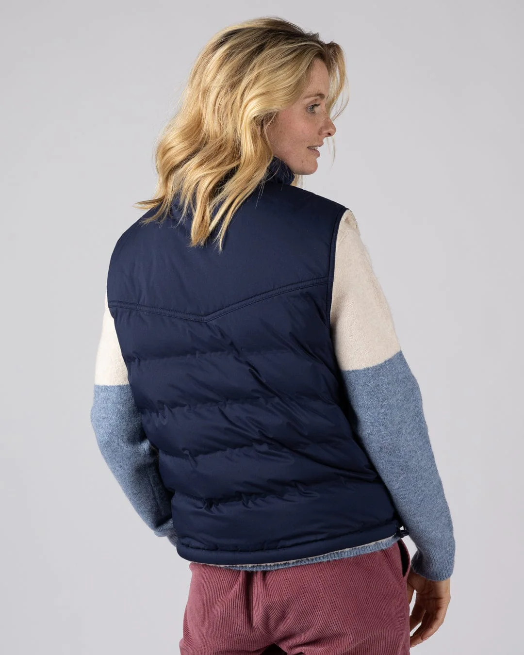 Astra Borg - Womens Reversible Gilet - Navy - Image 8