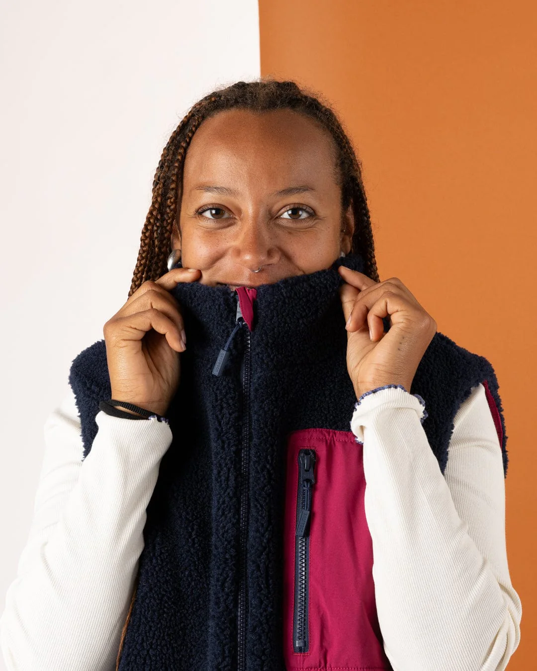 Astra Fleece - Womens Reversible Gilet - Blue/Pink - Image 16