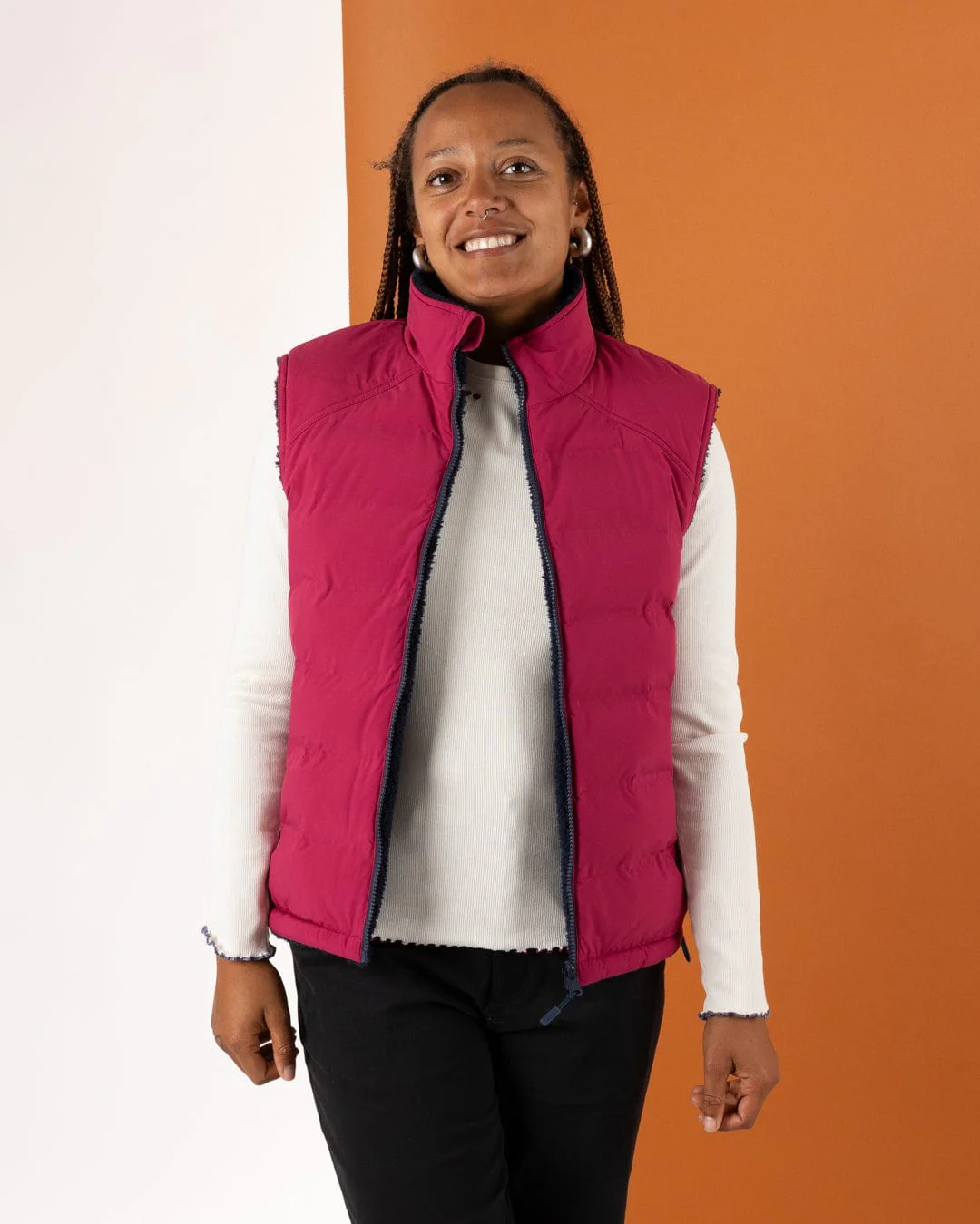 Astra Fleece - Womens Reversible Gilet - Blue/Pink - Image 5