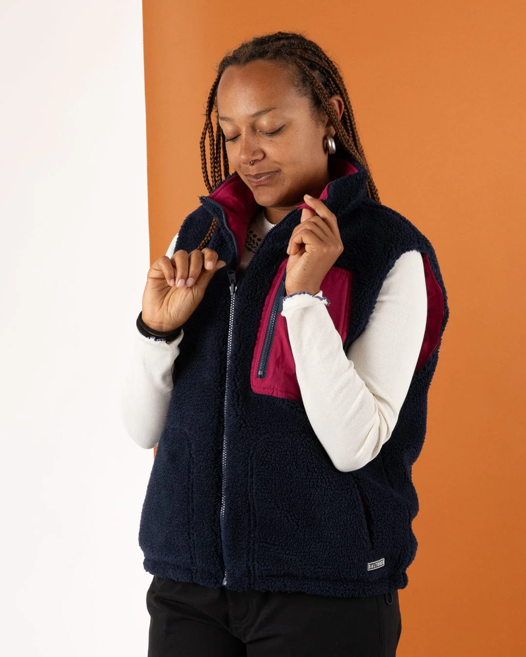 Astra Fleece - Womens Reversible Gilet - Blue/Pink - Image 6