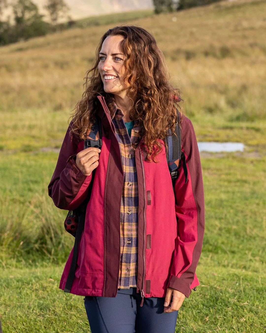 Aubrey Colourblock - Womens - Waterproof Jacket - Dark Pink - Image 14