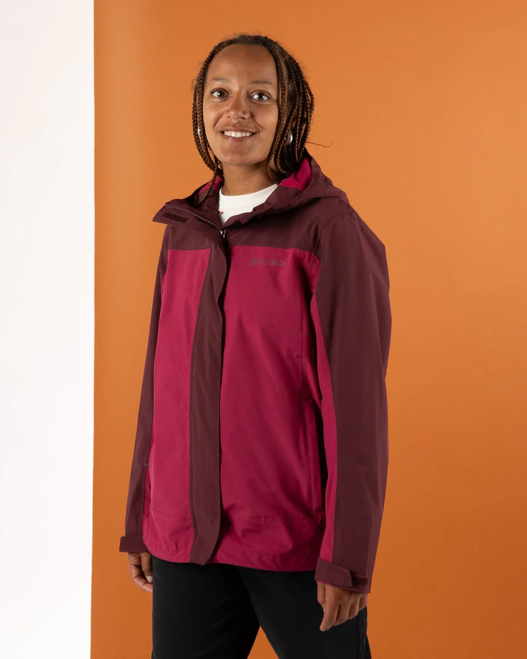 Aubrey Colourblock - Womens - Waterproof Jacket - Dark Pink - Image 3