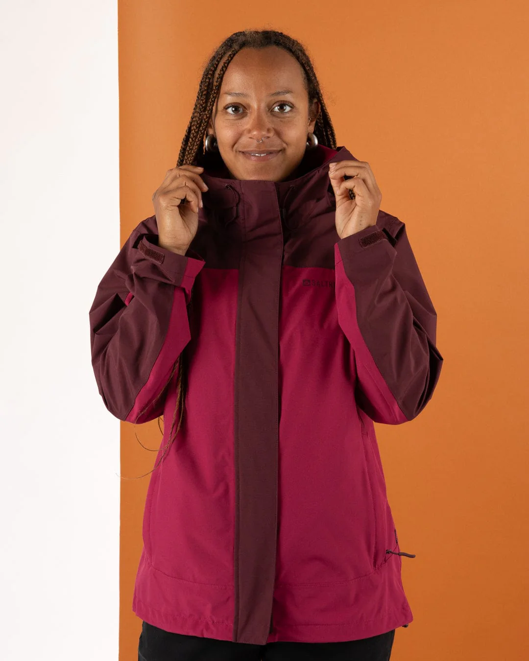 Aubrey Colourblock - Womens - Waterproof Jacket - Dark Pink - Image 9
