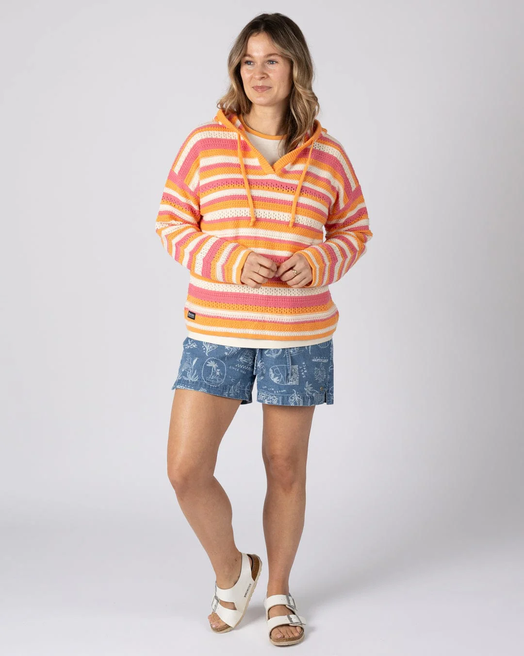 Aurelia - Womens Hooded Jumper - Bright Pink - Image 2