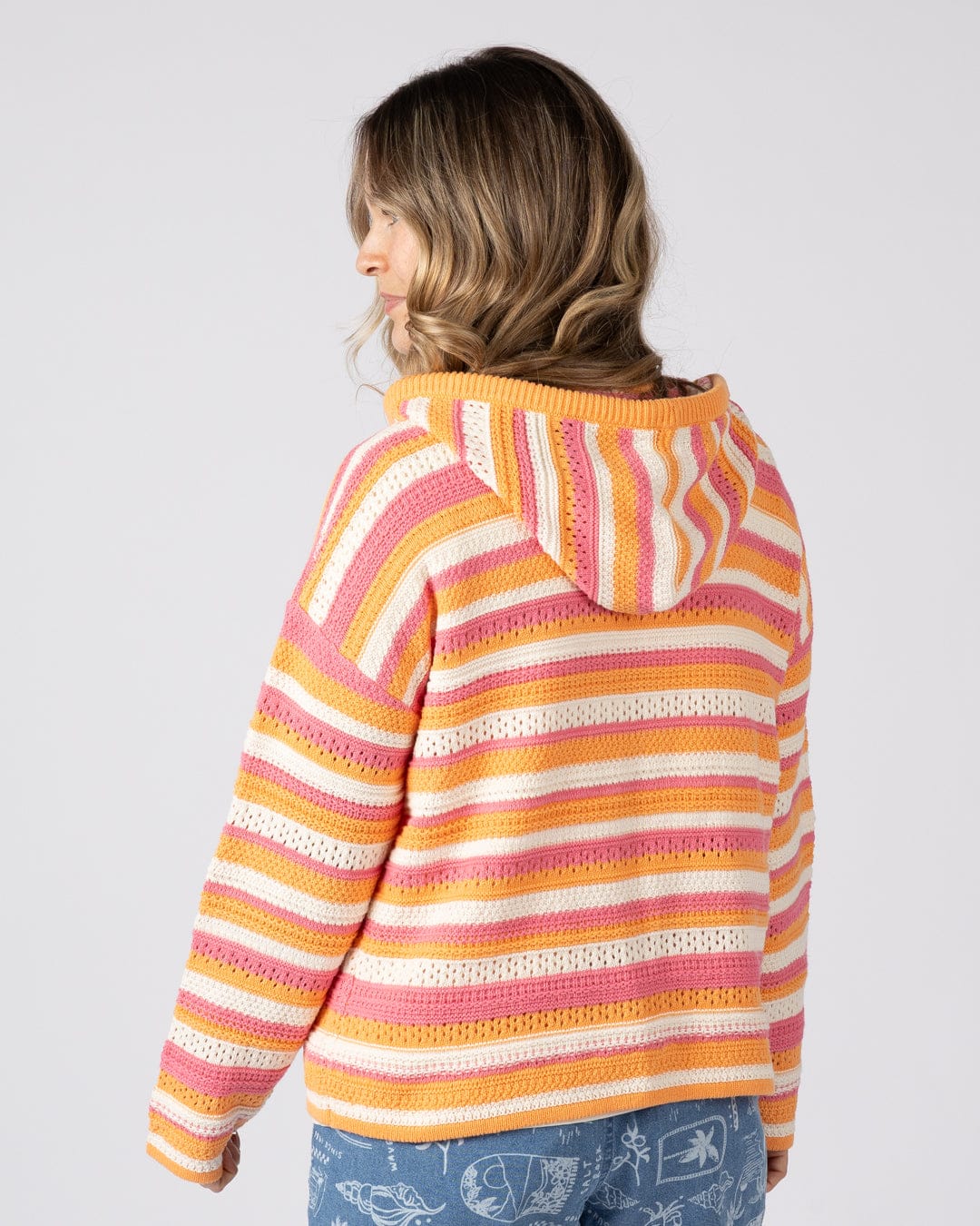 Aurelia - Womens Hooded Jumper - Bright Pink - Image 5