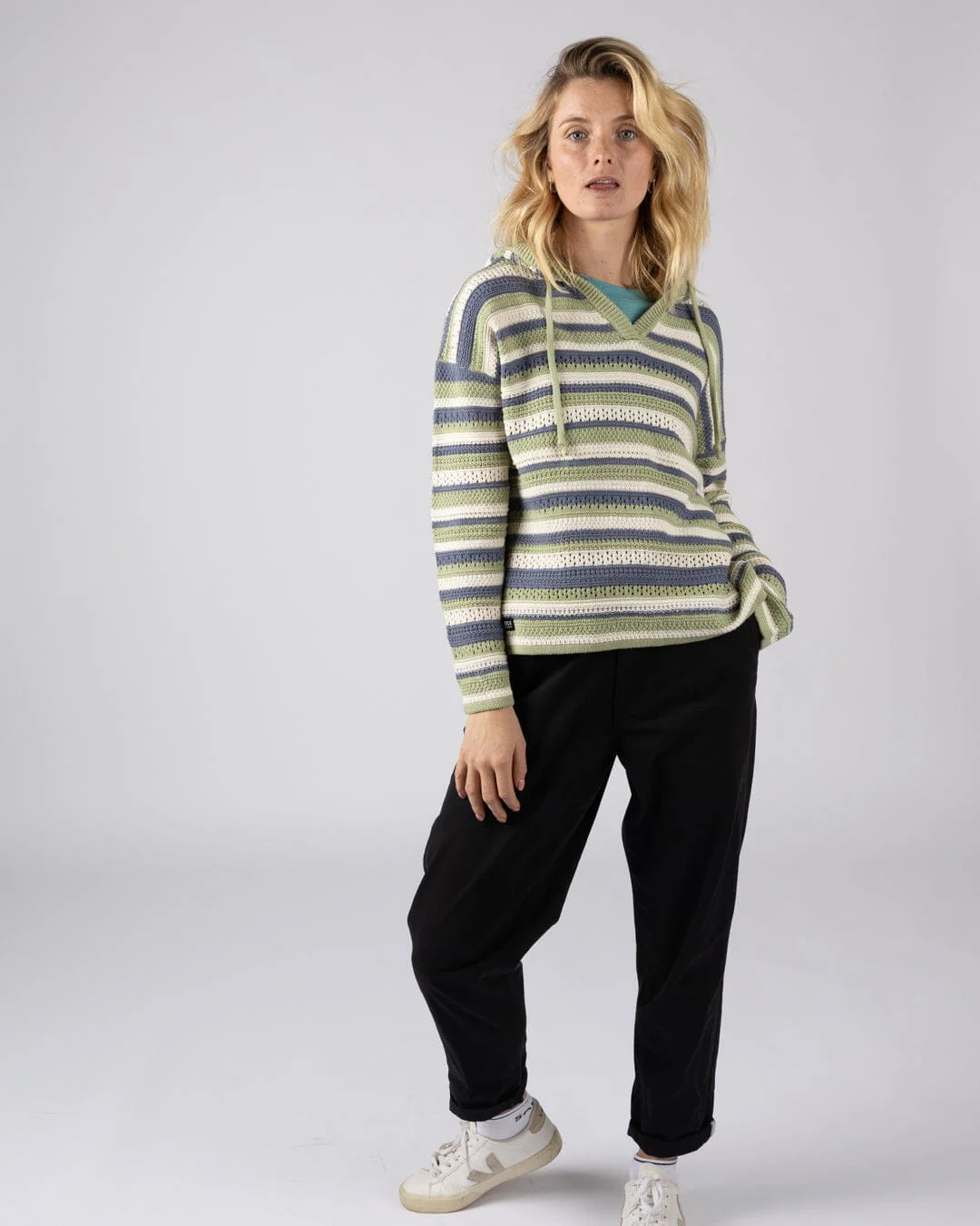 Aurelia - Womens Hooded Jumper - Light Green - Image 4