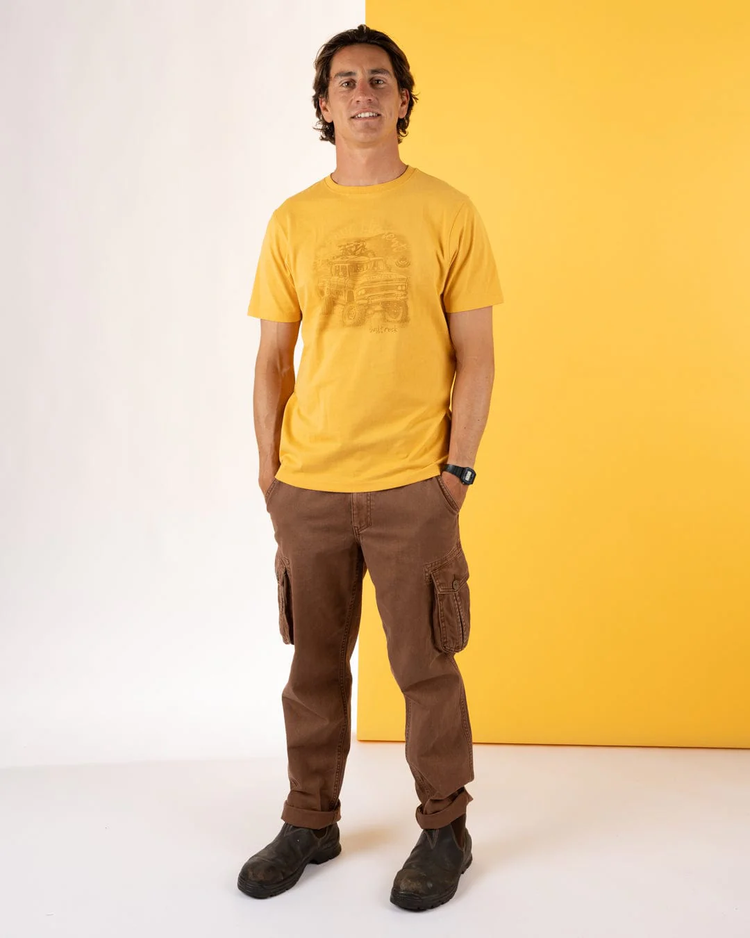 Axle - Mens Short Sleeve T-Shirt - Yellow - Image 4