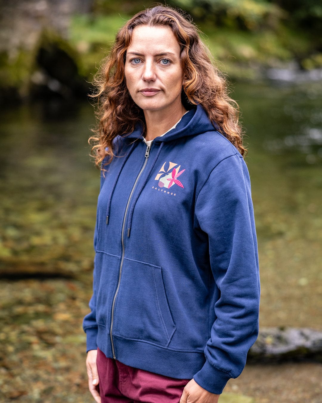 Balance Wild - Womens Zip Hoodie - Blue - Image 2