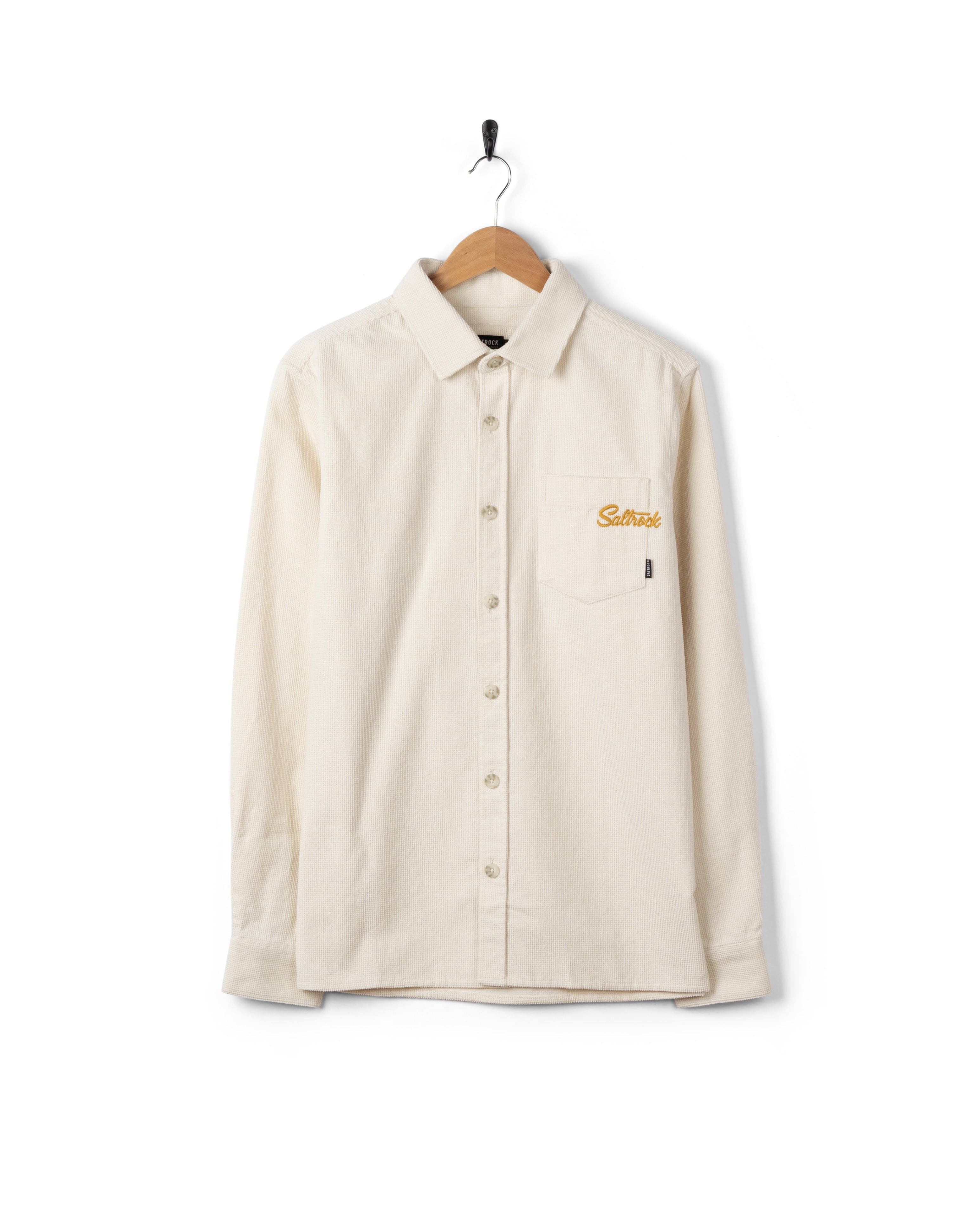 Ballito - Mens Long Sleeve Waffle Cord Shirt - White - Image 6