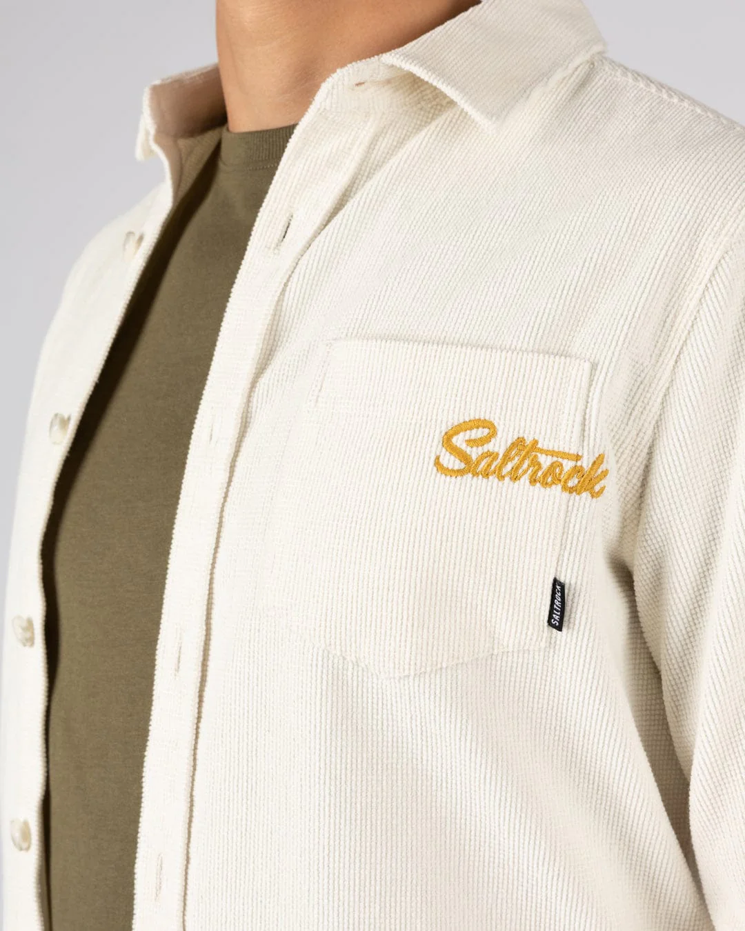 Ballito - Mens Long Sleeve Waffle Cord Shirt - White - Image 7