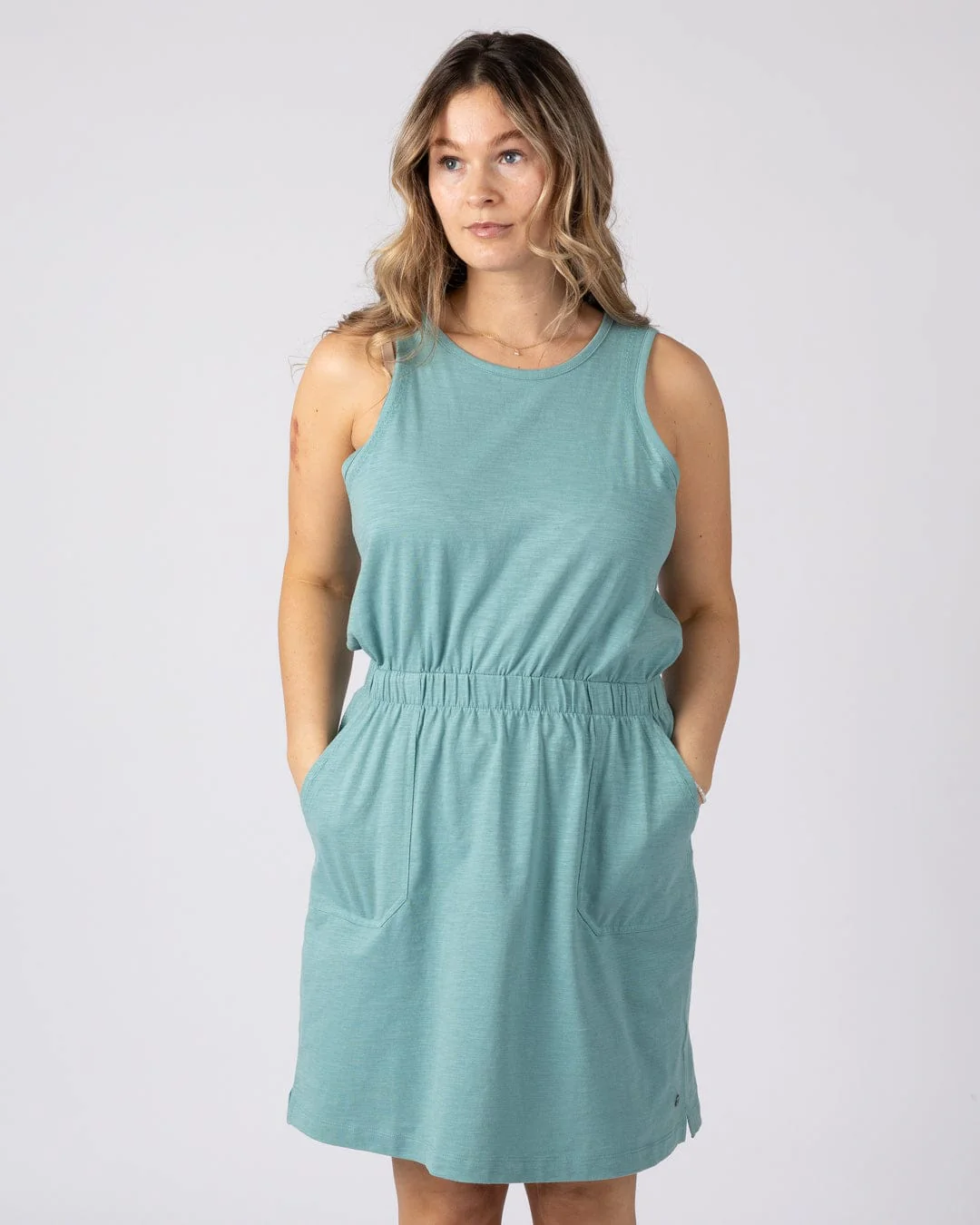 Bauhaus- Womens Slub Dress - Blue - Image 4