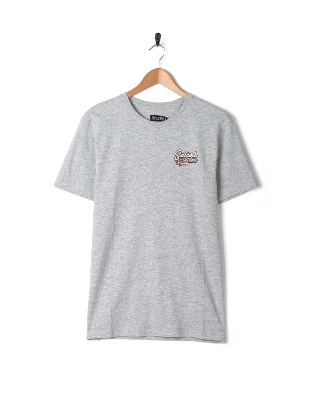 Beach Signs Wales - Mens Short Sleeve T-Shirt - Grey Marl - Image 3