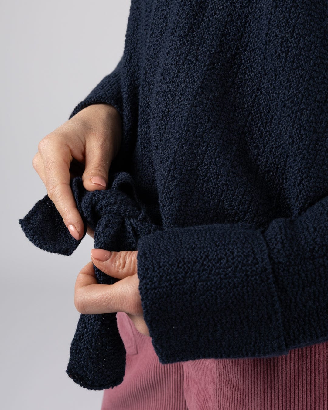 Beachtide  - Womens Knot Front Knit Jumper - Blue - Image 3