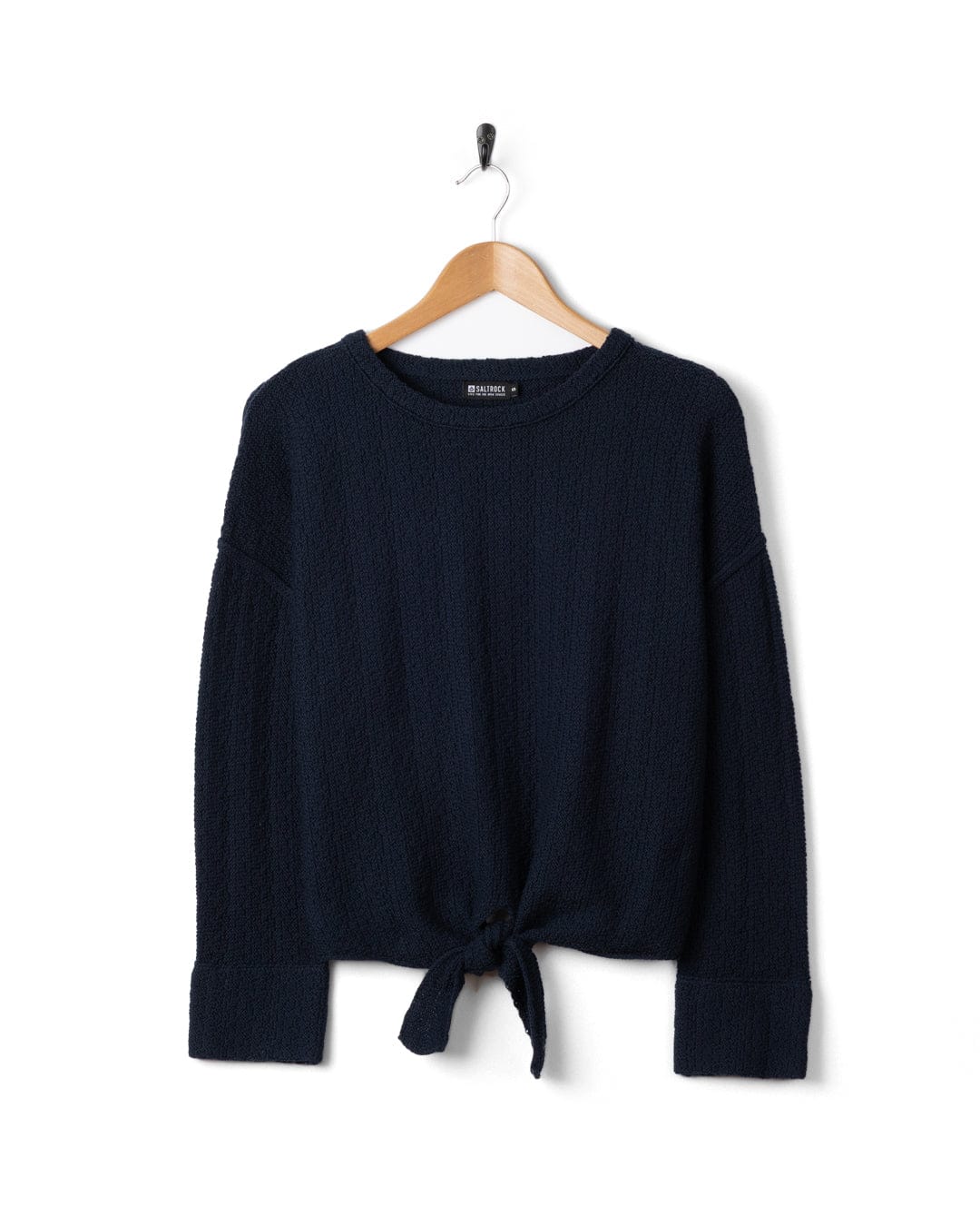 Beachtide  - Womens Knot Front Knit Jumper - Blue - Image 6