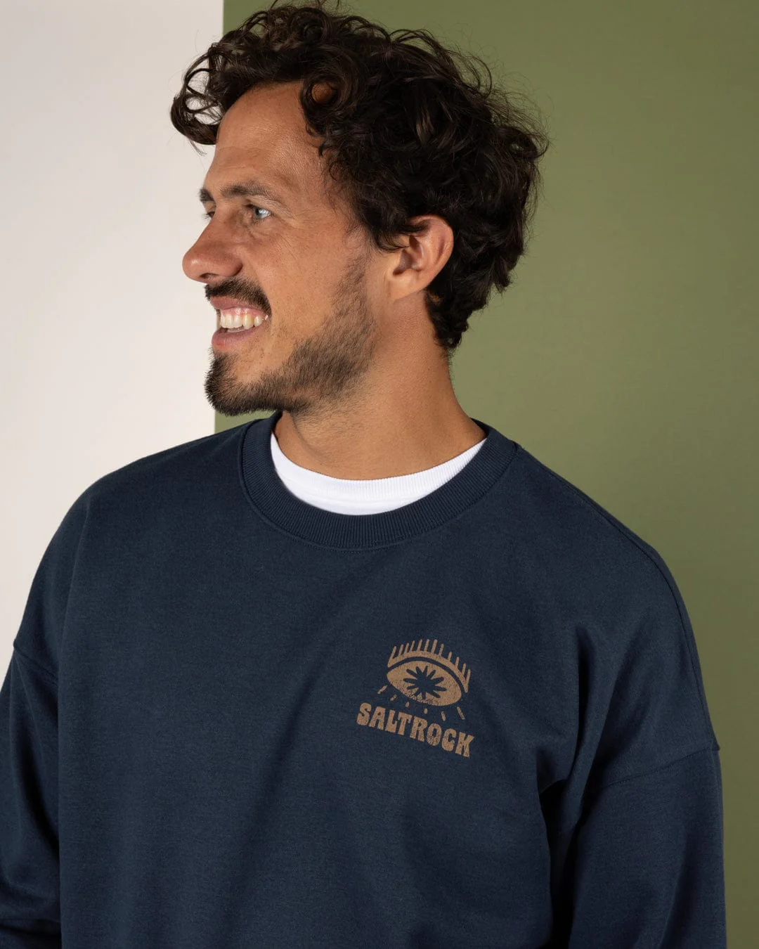 Block Icons - Mens Oversized Sweatshirt - Blue - Image 7