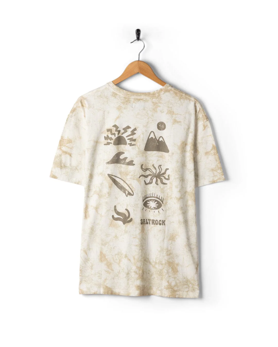 Block Icons - Mens Oversized Tie Dye T-Shirt - Cream - Image 2