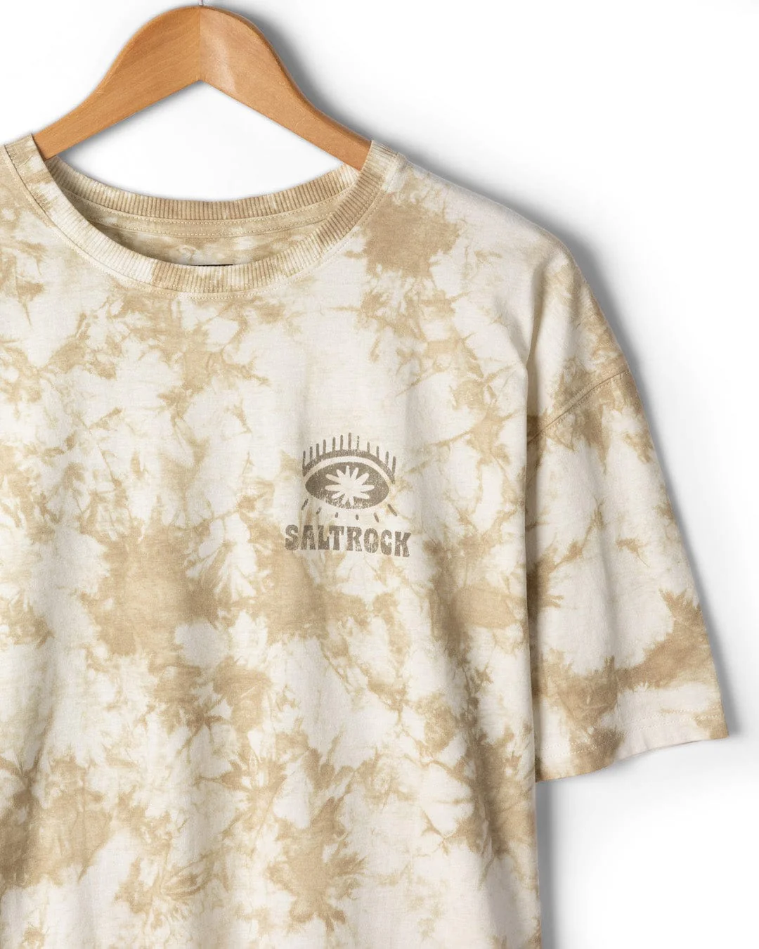 Block Icons - Mens Oversized Tie Dye T-Shirt - Cream - Image 3