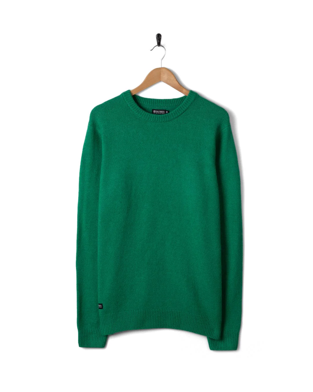 Bowen - Mens Long Sleeve Crew Knit - Bright Green - Image 10