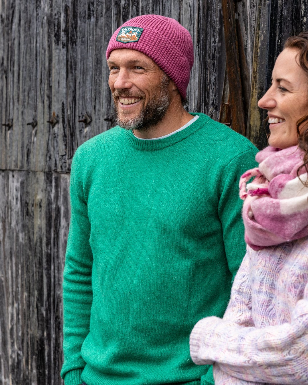 Bowen - Mens Long Sleeve Crew Knit - Bright Green - Image 4