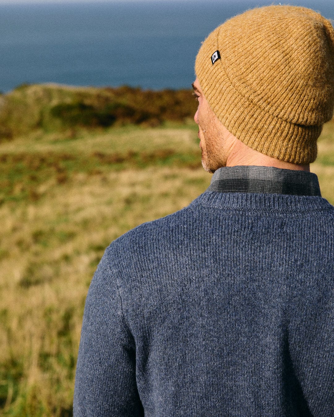 Bowen - Mens Knitted Jumper - Blue - Image 2
