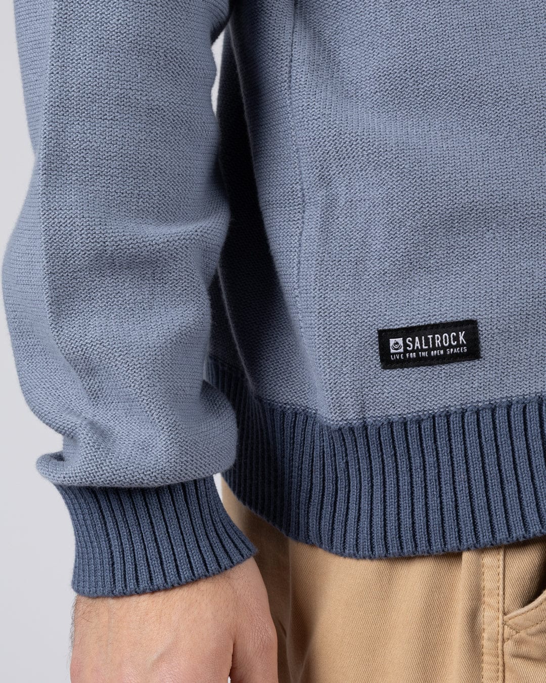 Callum - Mens Knitted Jumper - Blue - Image 4