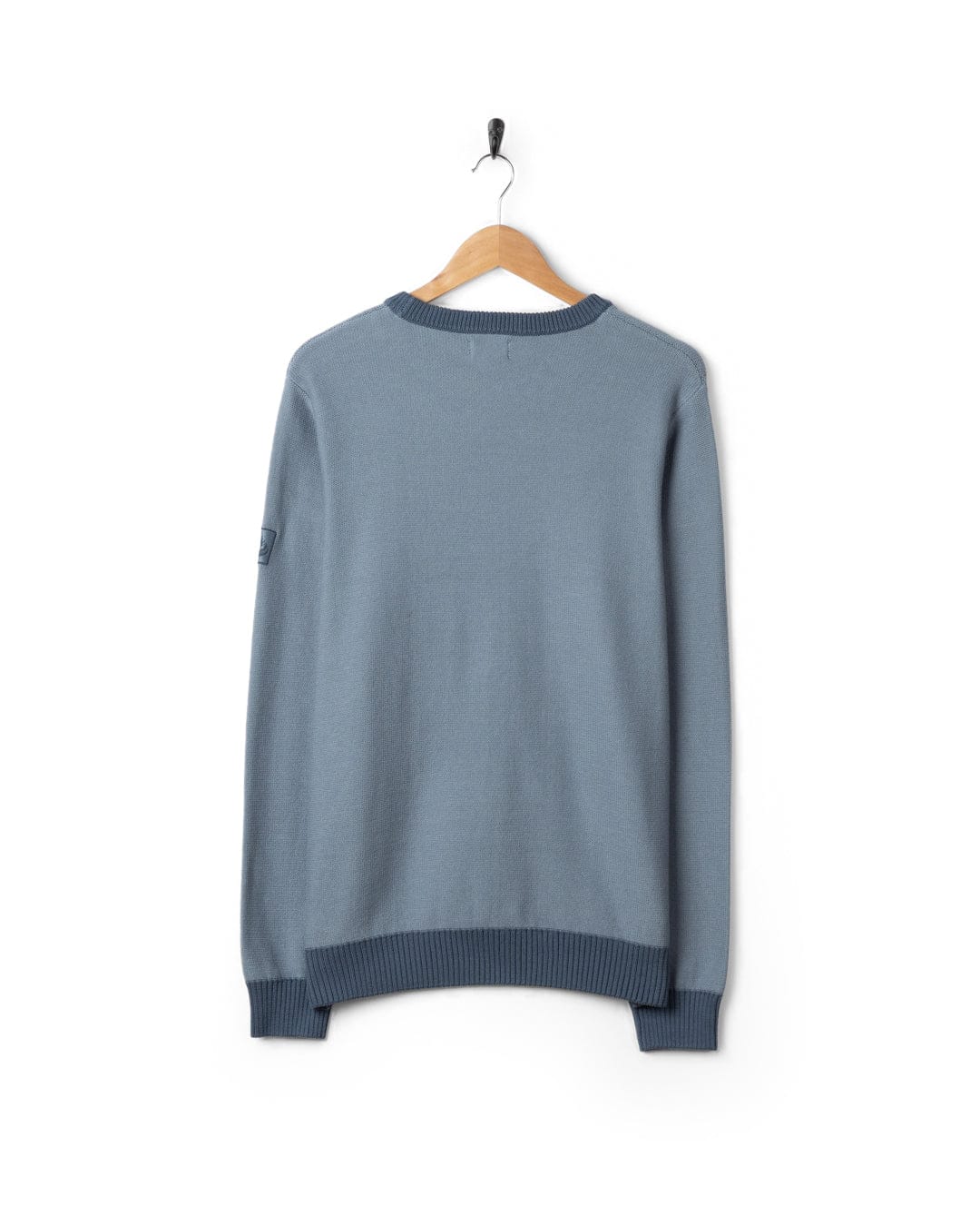Callum - Mens Knitted Jumper - Blue - Image 8