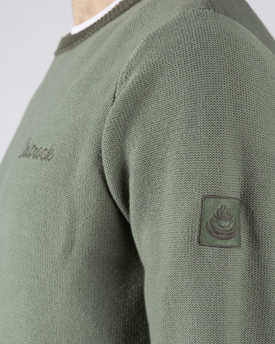 Callum - Mens Knitted Jumper - Green - Image 10