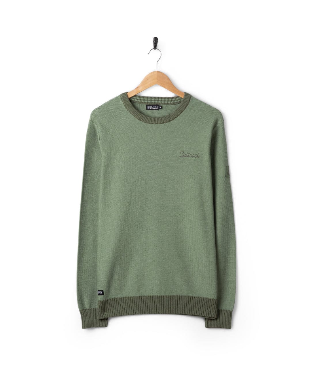 Callum - Mens Knitted Jumper - Green - Image 11