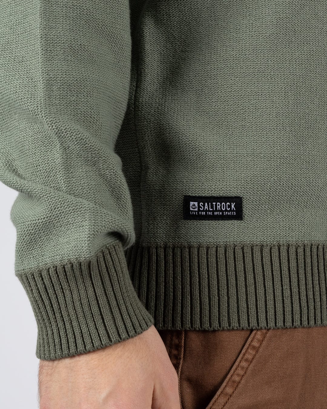 Callum - Mens Knitted Jumper - Green - Image 9