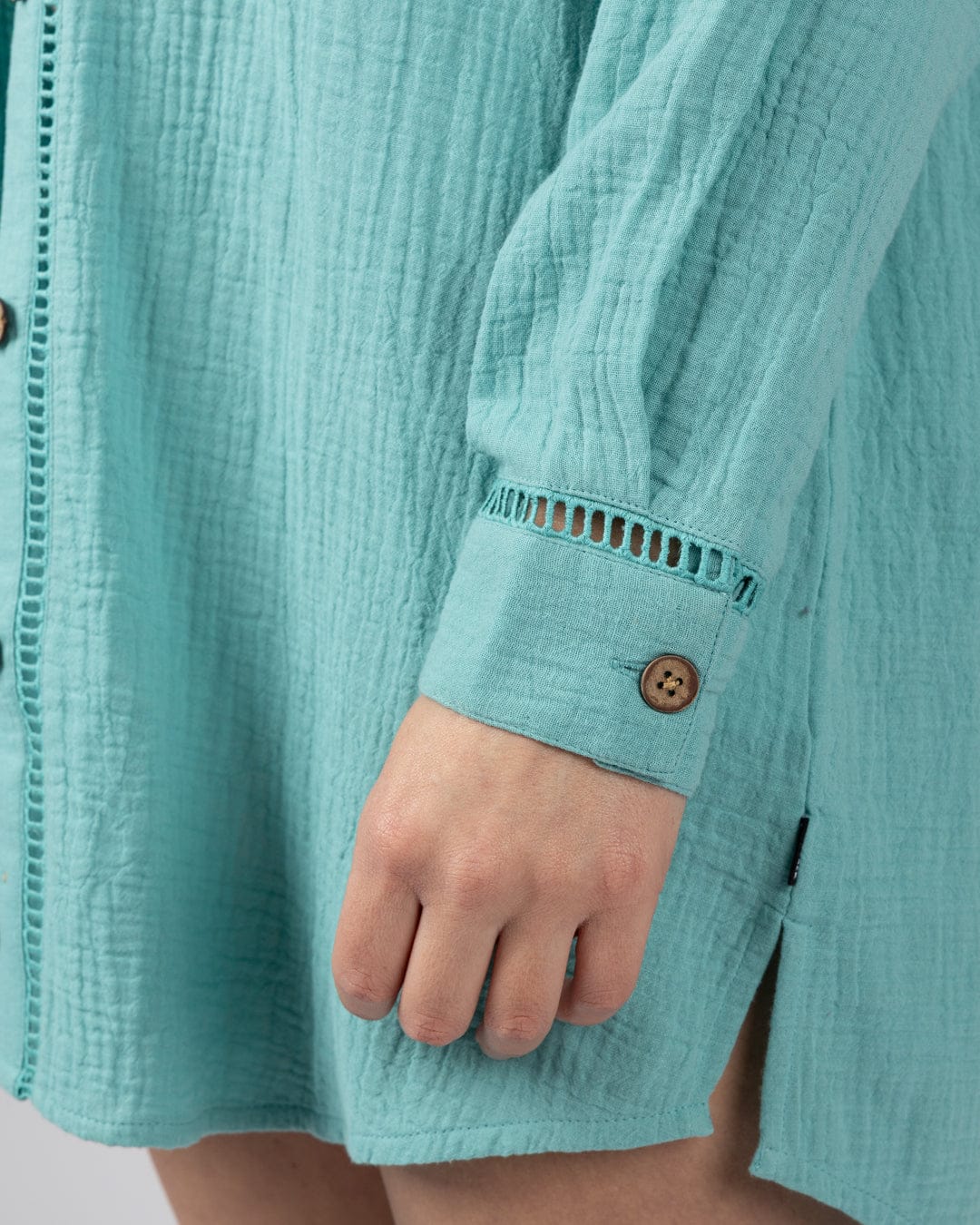 Calma - Womens Oversized Beach Shirt - Blue - Image 12
