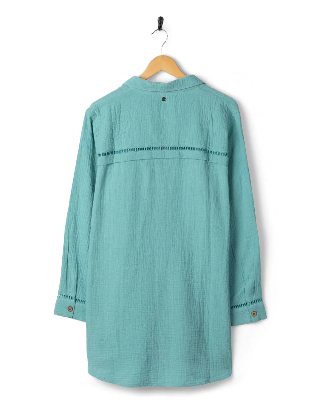 Calma - Womens Oversized Beach Shirt - Blue - Image 14