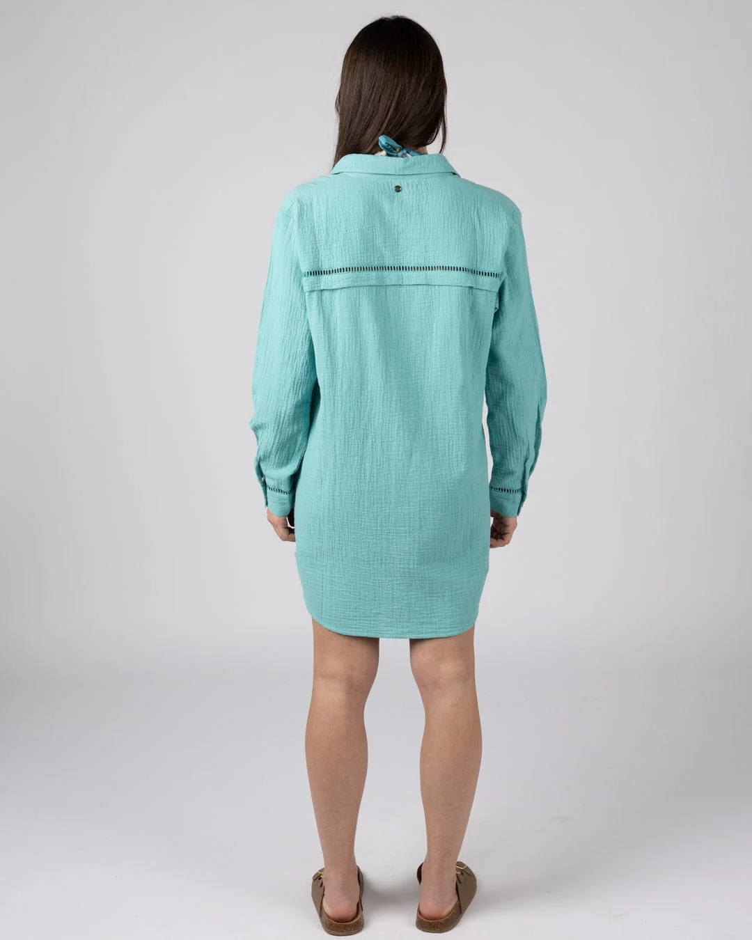 Calma - Womens Oversized Beach Shirt - Blue - Image 9