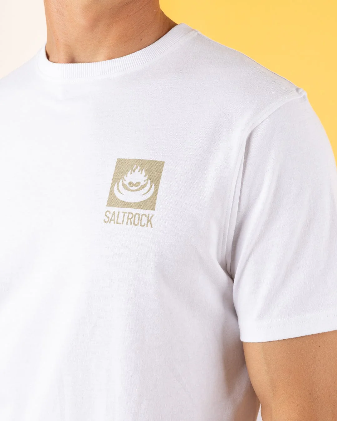 Camo Leaf Flame - Mens Short Sleeve T-Shirt - White - Image 3