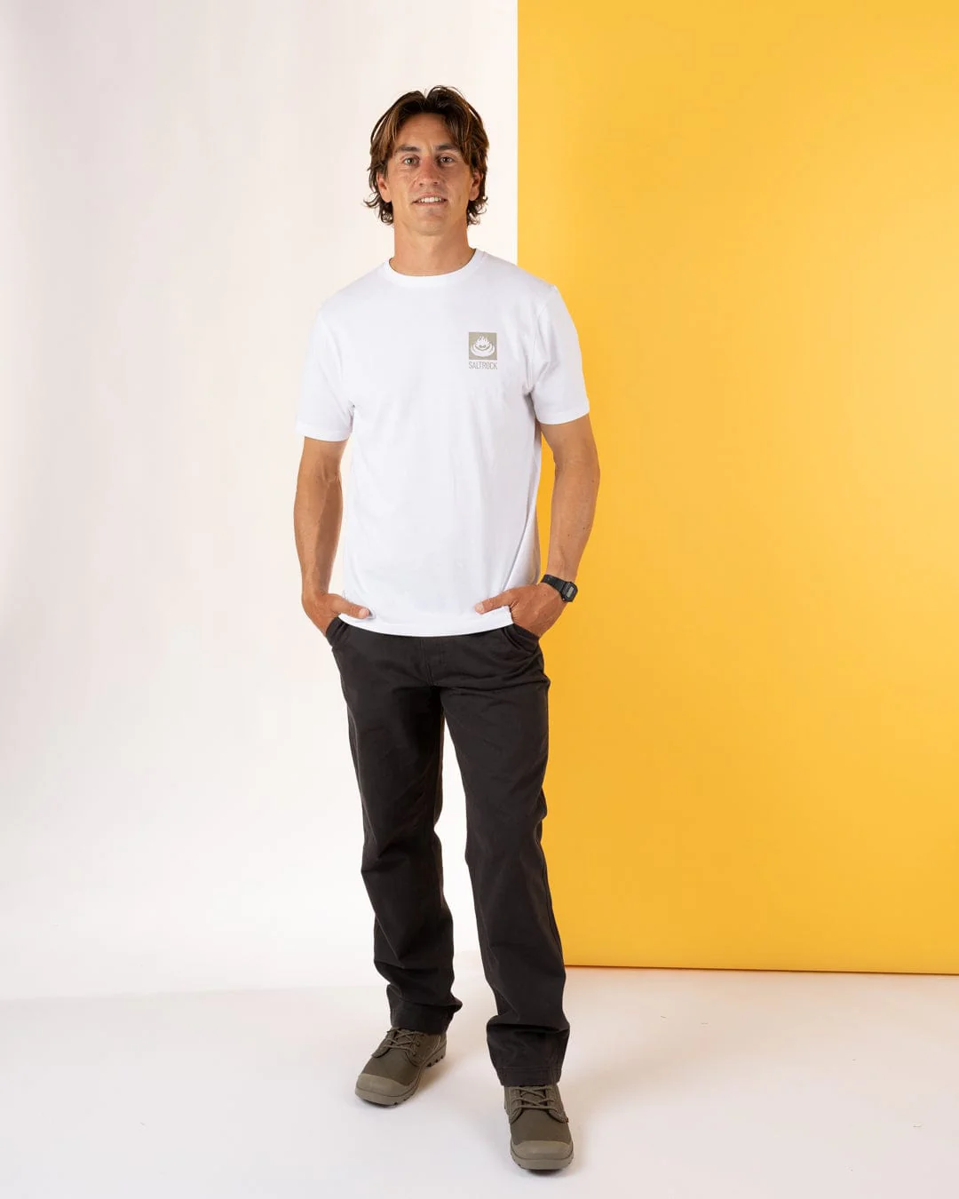 Camo Leaf Flame - Mens Short Sleeve T-Shirt - White - Image 4