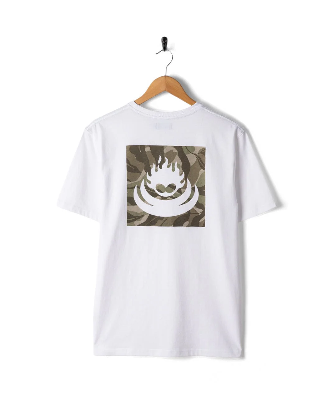 Camo Leaf Flame - Mens Short Sleeve T-Shirt - White - Image 5