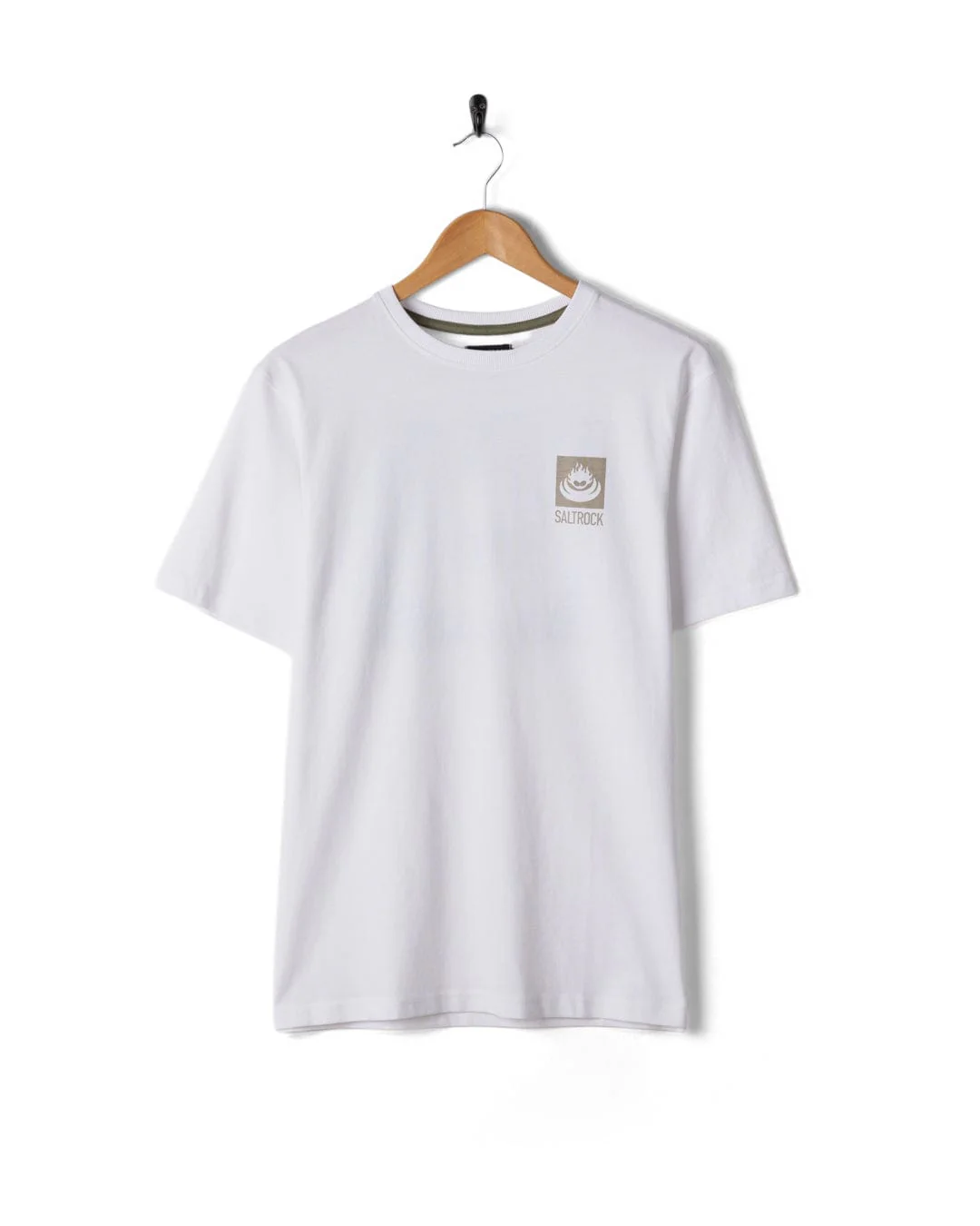 Camo Leaf Flame - Mens Short Sleeve T-Shirt - White - Image 6