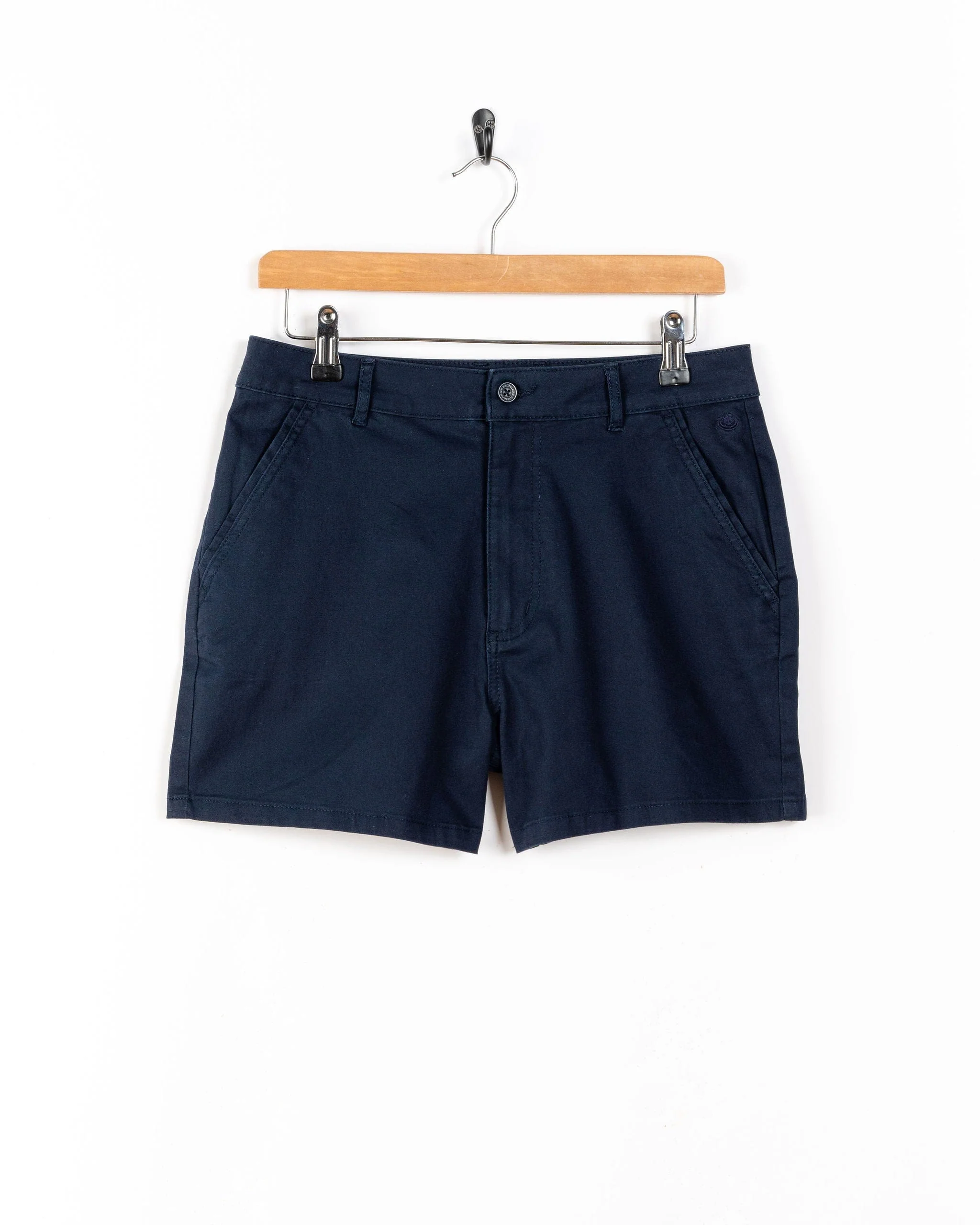 Cara - Womens Mid Rise Chino Shorts - Blue - Image 3