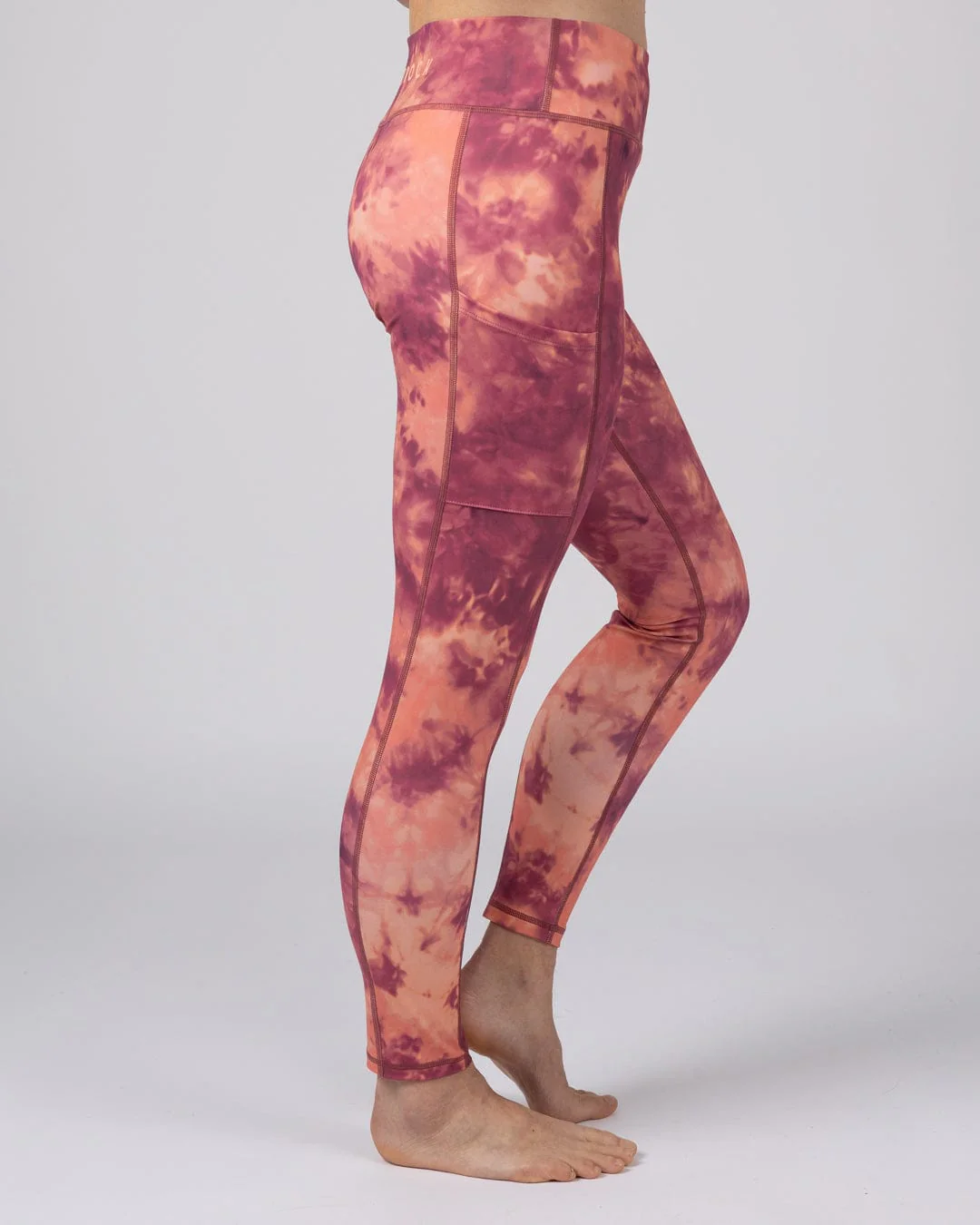 Chakra - Womens Tie Dye Leggings - Dark Pink - Image 3